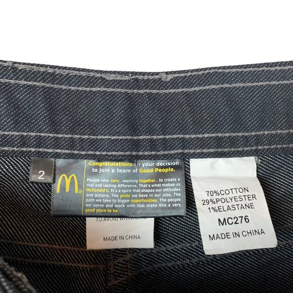McDonalds Uniform Black Pants Jeans Style Adjustable Length Women’s 2 - Picture 4 of 9